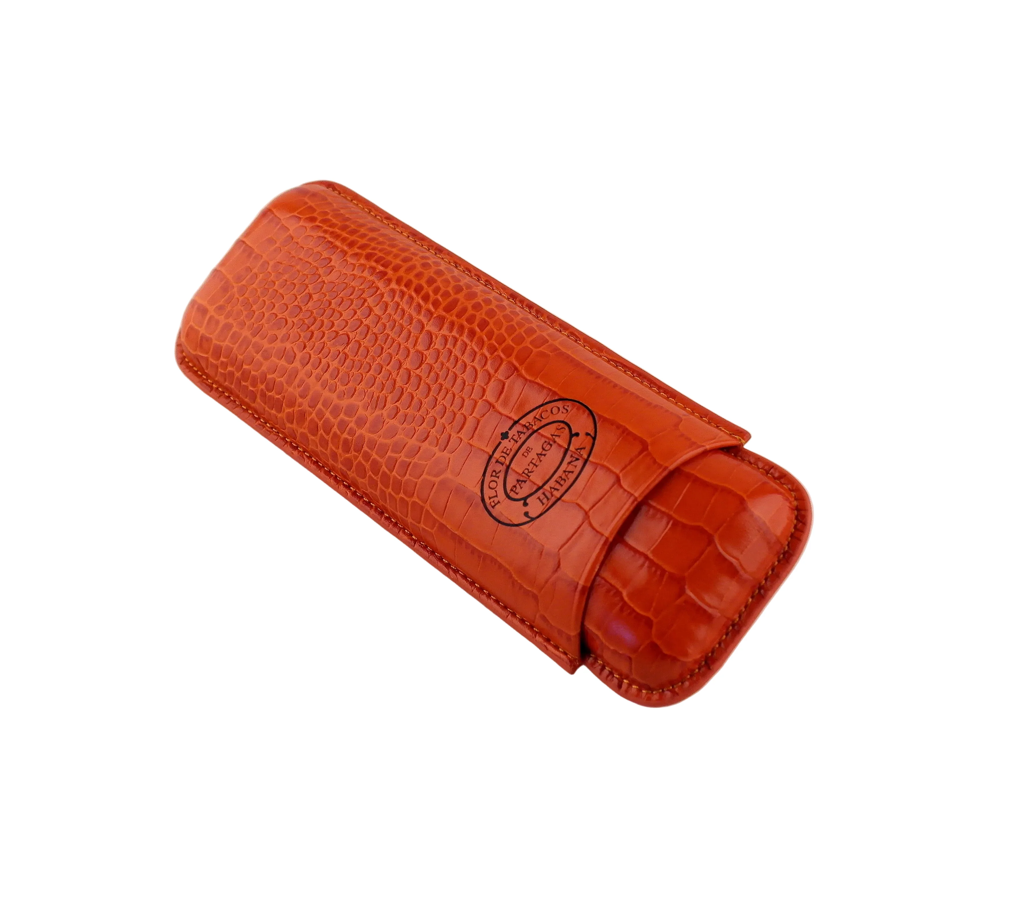 Partagas Leather Cigar Case Croco Effect - Orange - Image 2